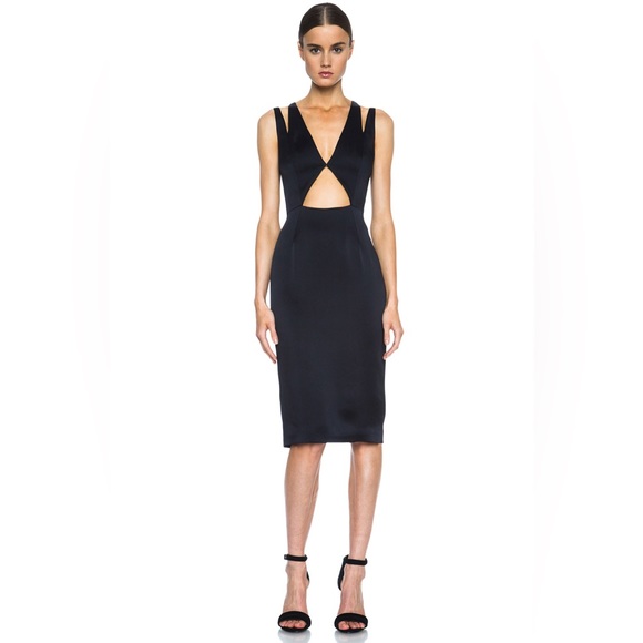 Cushnie Dresses & Skirts - CUSHNIE Deep V Cut Out Acetate-Blend Dress 2014